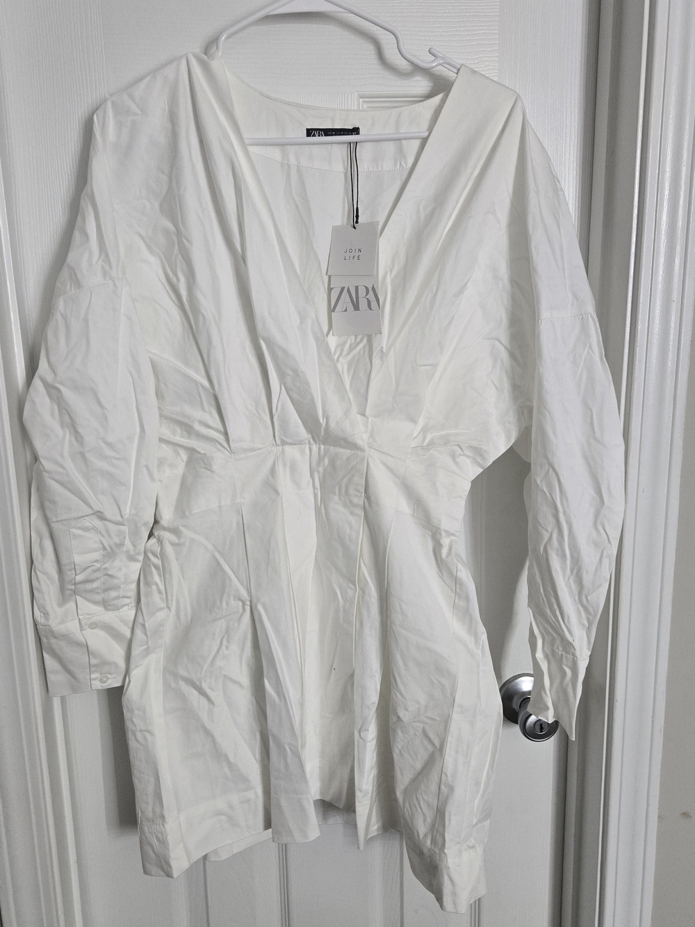 Zara White Asymmetrical Women's Dress